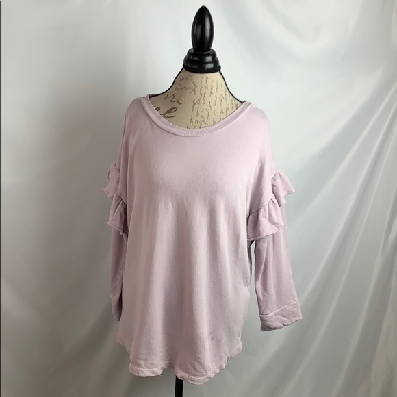 Current/Elliot Ruffle Sweatshirt Lilac - Picture 4 of 9